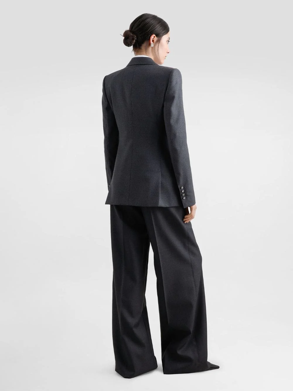 Grey Wool Palazzo Pants - Image 3