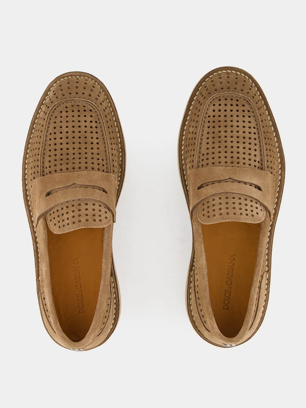 Hazelnut Perforated Calfskin Loafers - Image 11