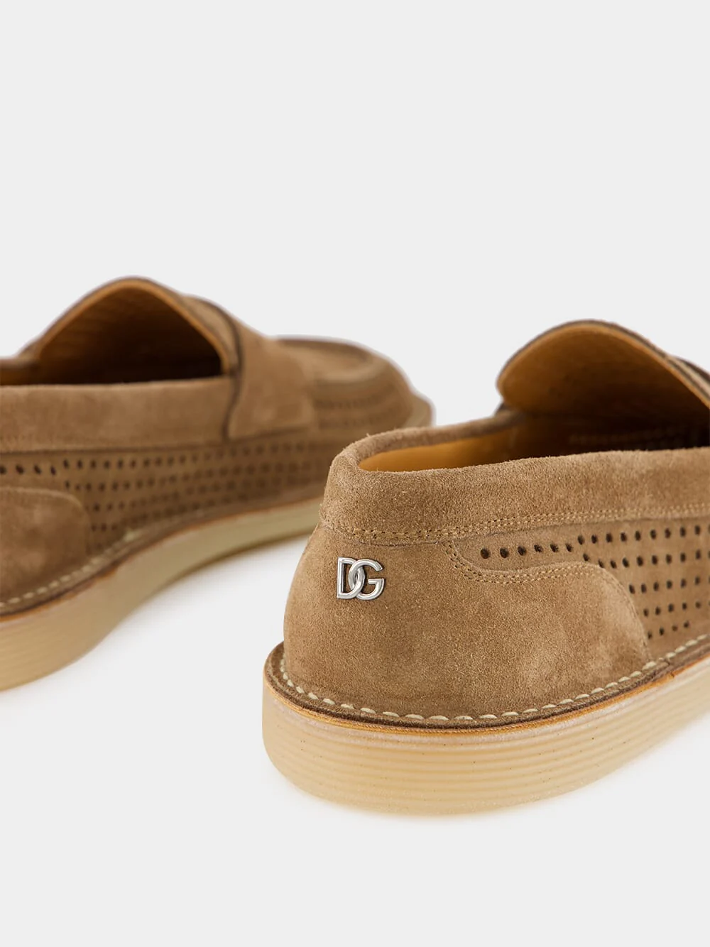 Hazelnut Perforated Calfskin Loafers - Image 13