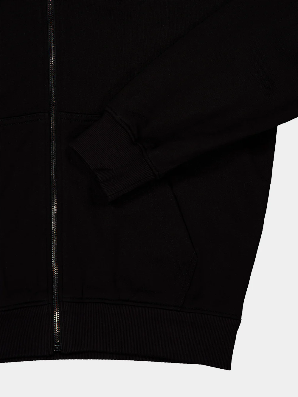 Black Cotton Zip-Up Hooded Sweatshirt - Image 4