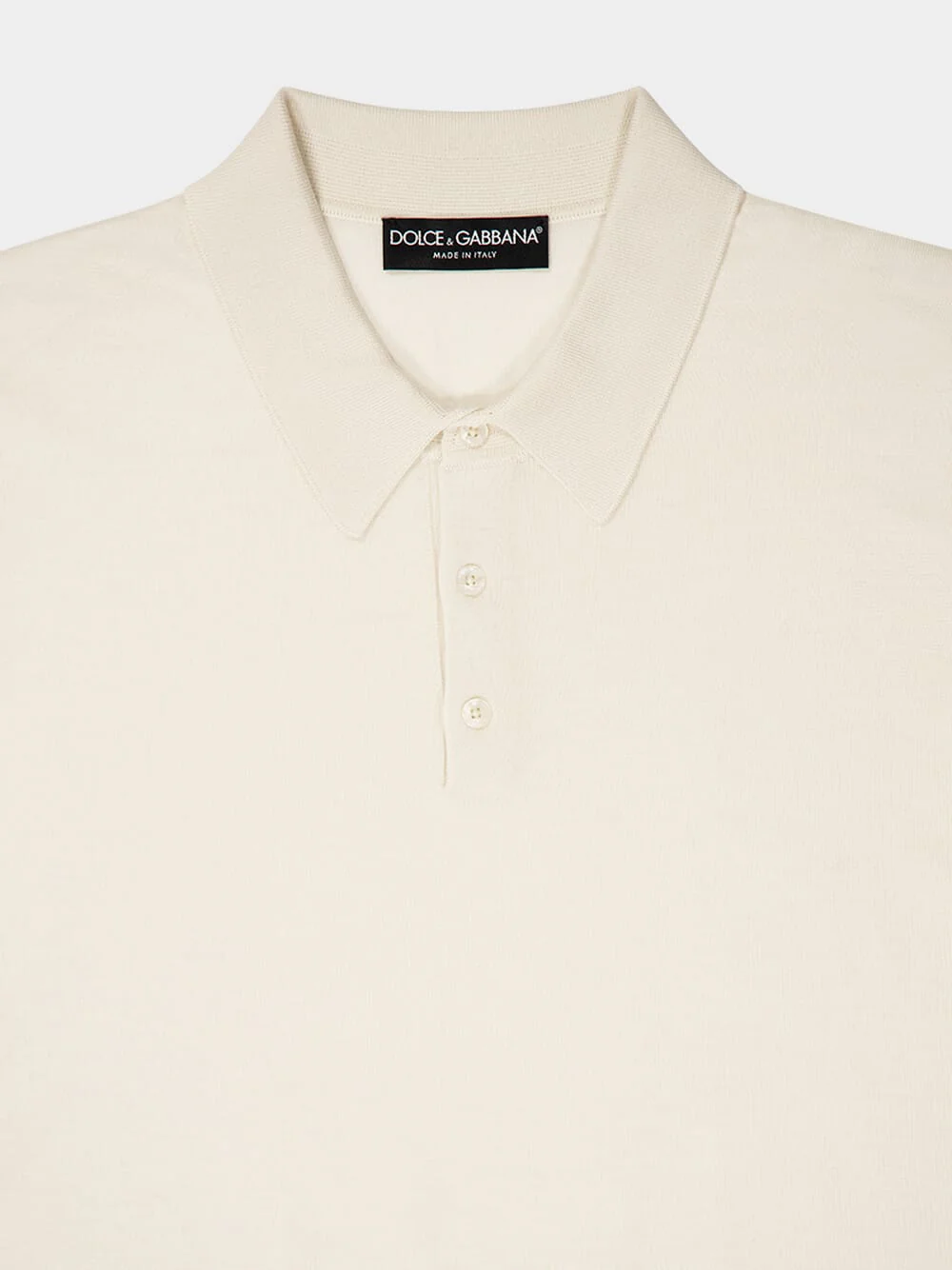 Ivory Cashmere and Silk Polo-Shirt - Image 3