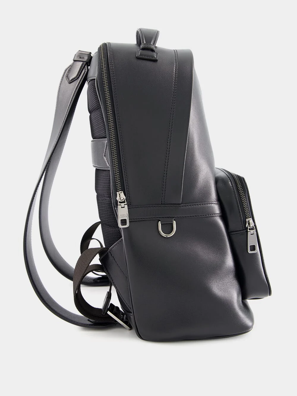 Leather Backpack in Black - Image 3