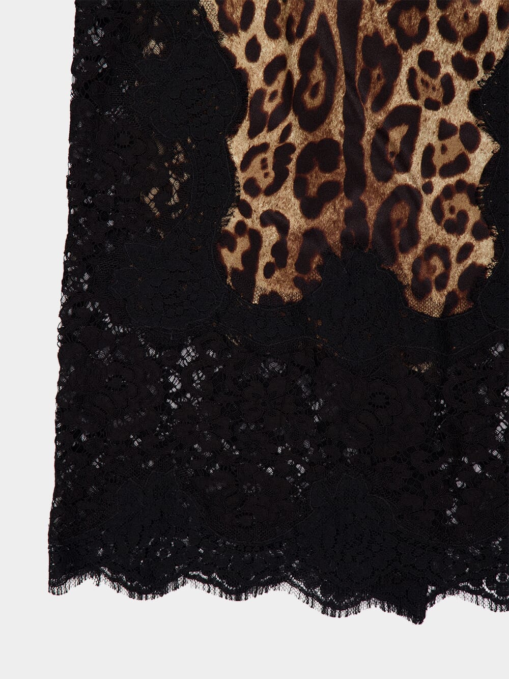 Leopard-Print Satin Midi Skirt with Lace Inserts - Image 6