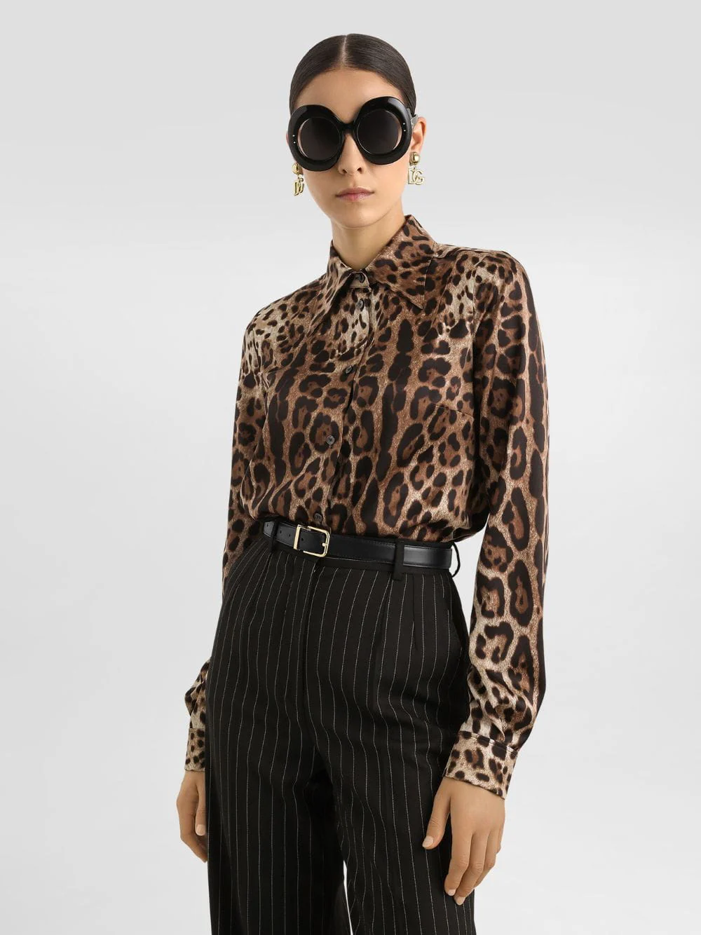 Leopard-Print Silk Satin Shirt - Image 2