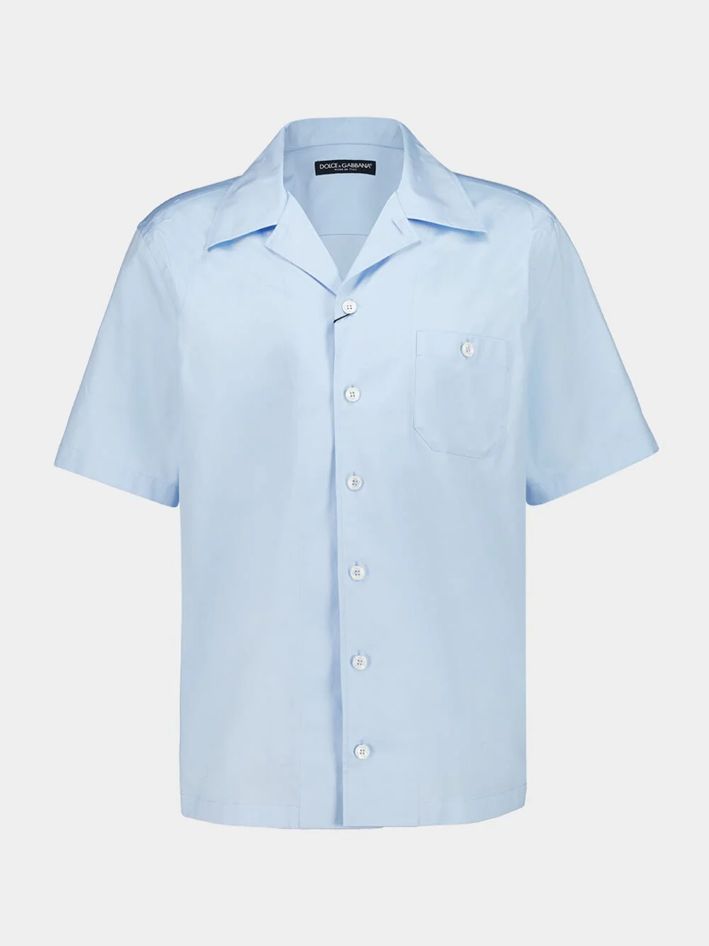 Light Blue Short-Sleeve Cotton Shirt