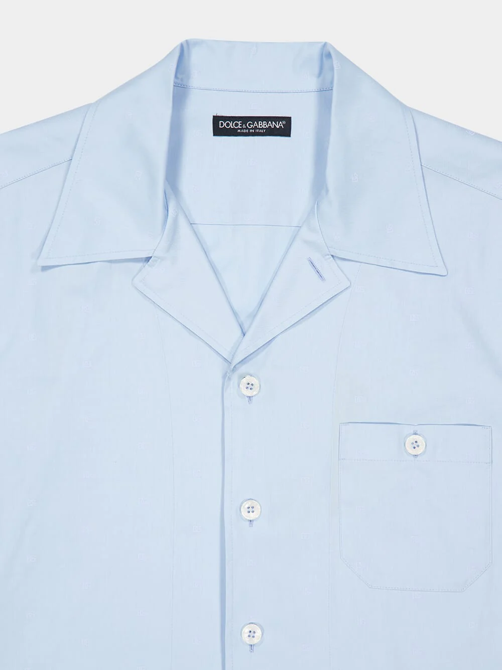 Light Blue Short-Sleeve Cotton Shirt - Image 3