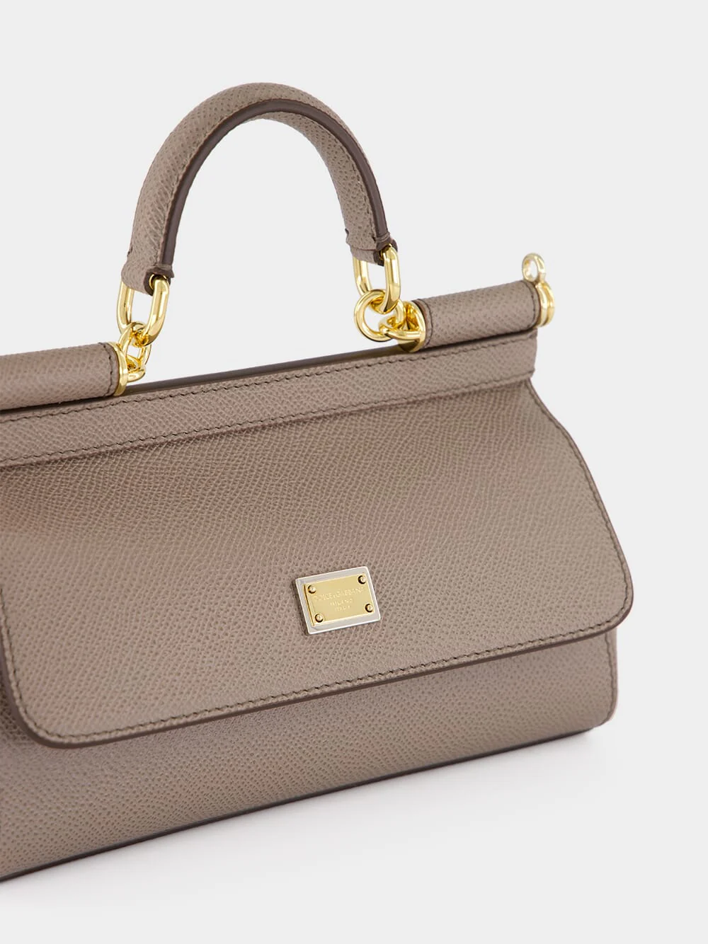 Light Mud Sicily Mini Leather Handbag - Image 7