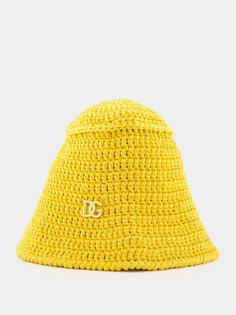 Logo-Plaque Crochet Bucket Hat