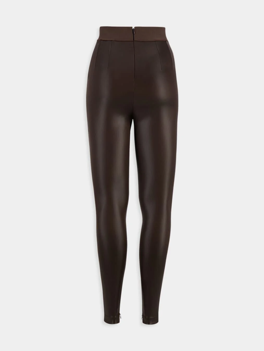 Logo-Waistband Shiny Satin Leggings - Image 3