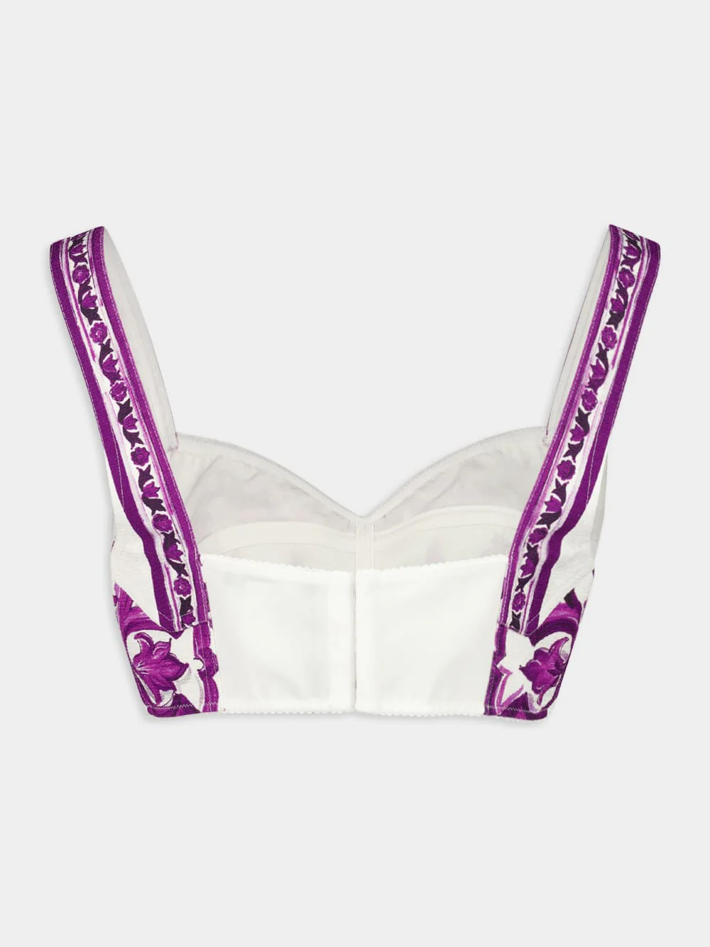 Majolica-Print Cropped Cotton Top - Image 2