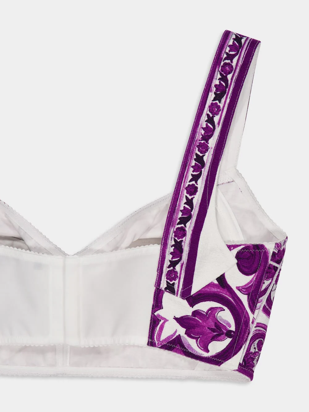 Majolica-Print Cropped Cotton Top - Image 3