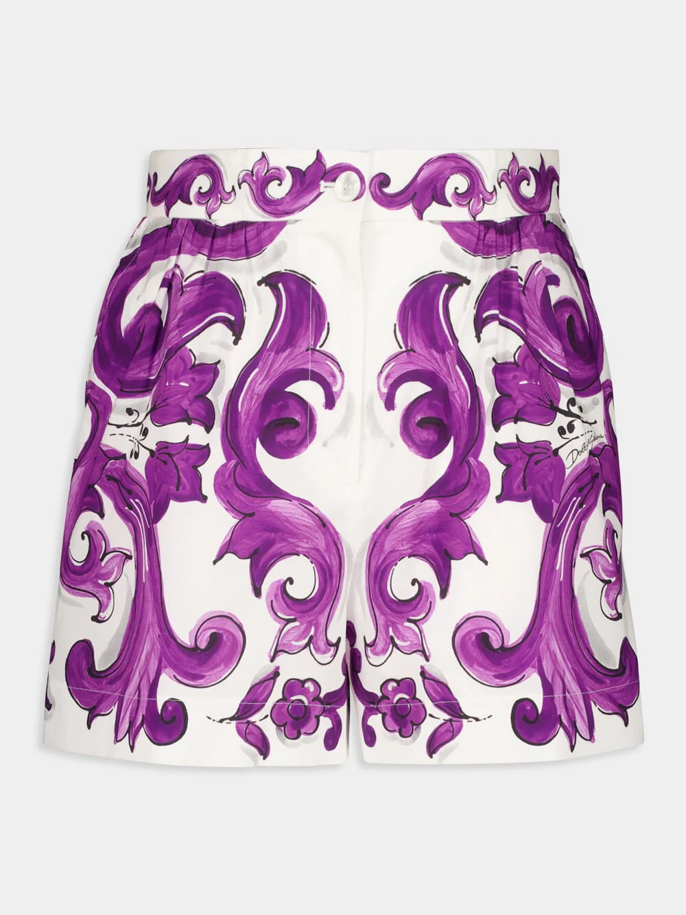 Majolica-Print Mediterraneo Cotton Shorts
