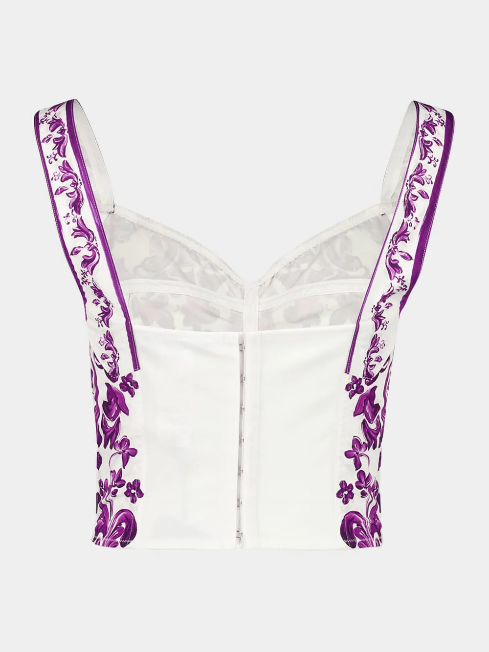 Majolica-Print Poplin Bustier Top - Image 3