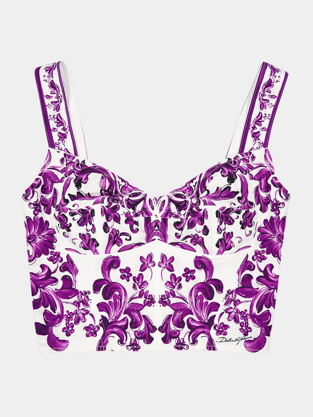 Majolica-Print Poplin Bustier Top - Image 5