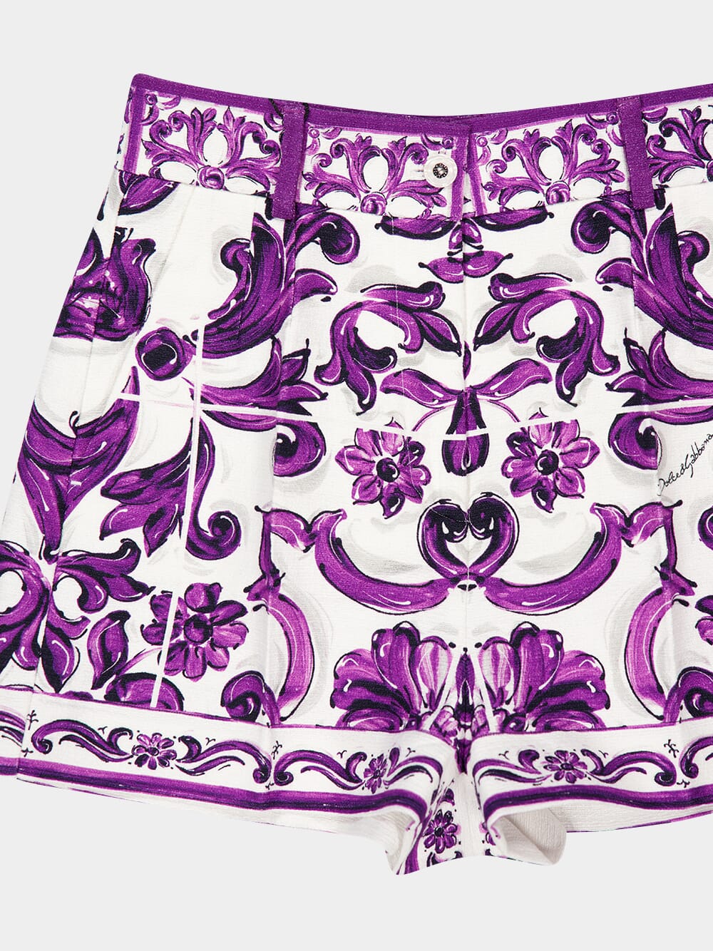 Majolica-Print Relaxed Fit Cotton Shorts - Image 3