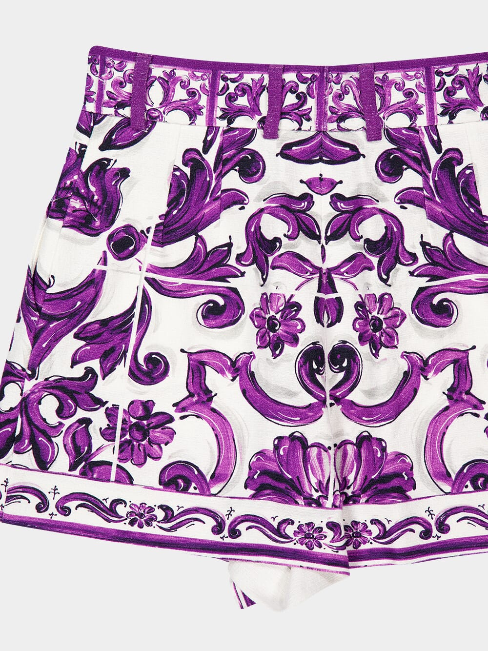 Majolica-Print Relaxed Fit Cotton Shorts - Image 4