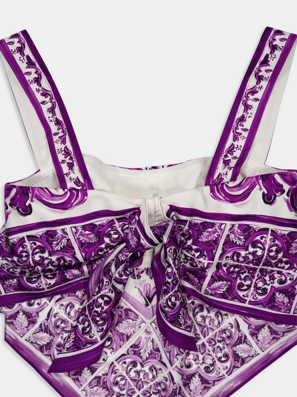 Majolica-Print Silk Foulard Top - Image 6