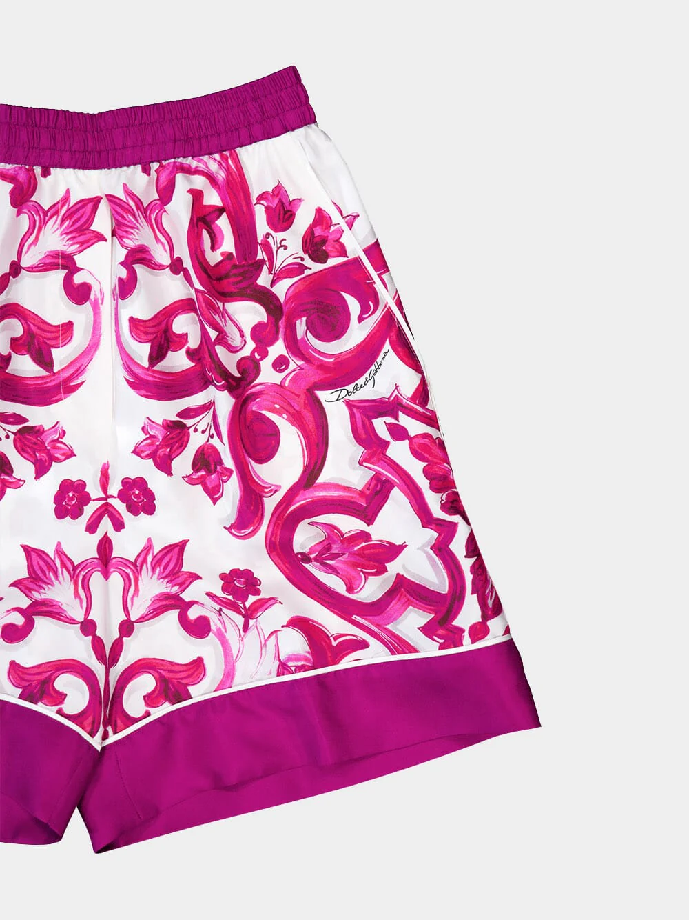 Majolica-Print Silk Shorts - Image 4