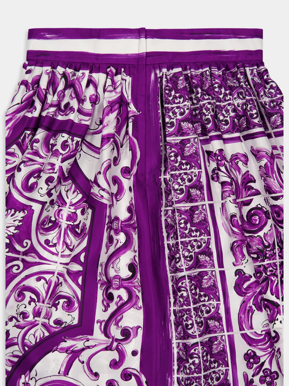 Majolica-Print Silk Twill Skirt - Image 6