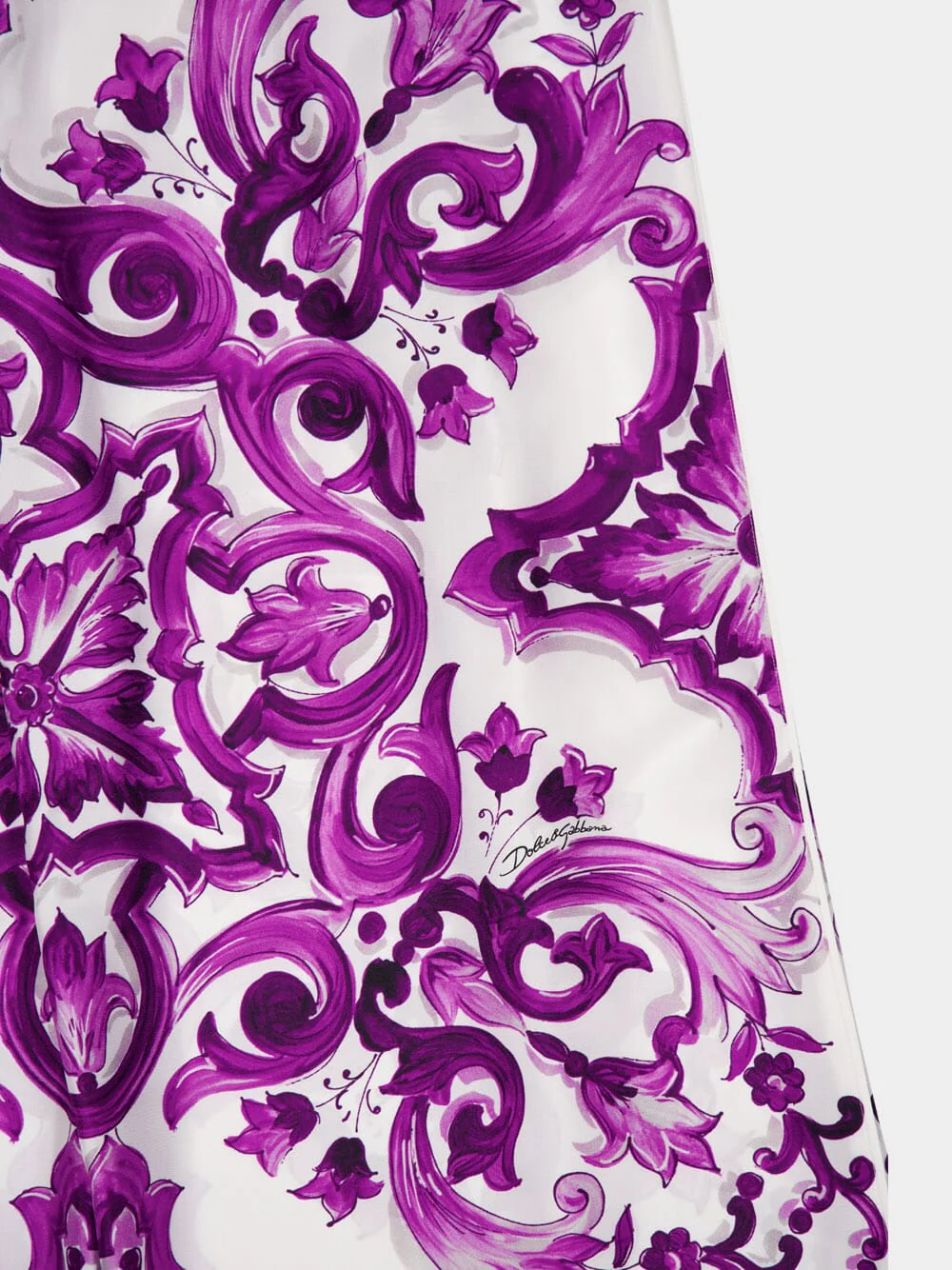 Majolica-Print Silk Twill Wide-Leg Trousers - Image 6