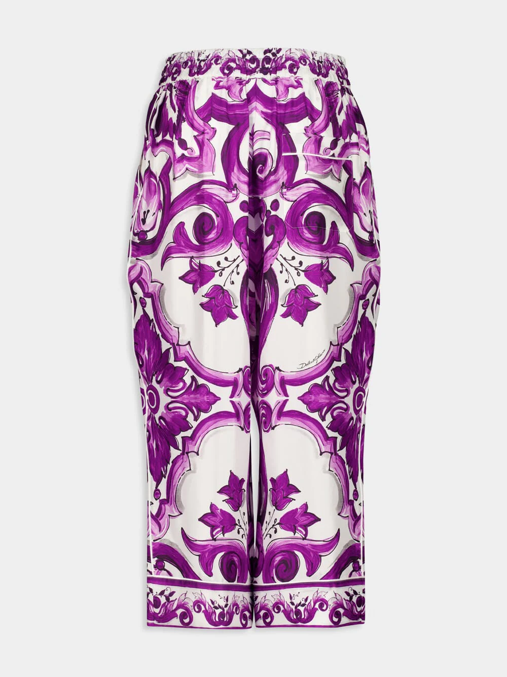 Majolica-Print Silk Wide-Leg Culottes - Image 2