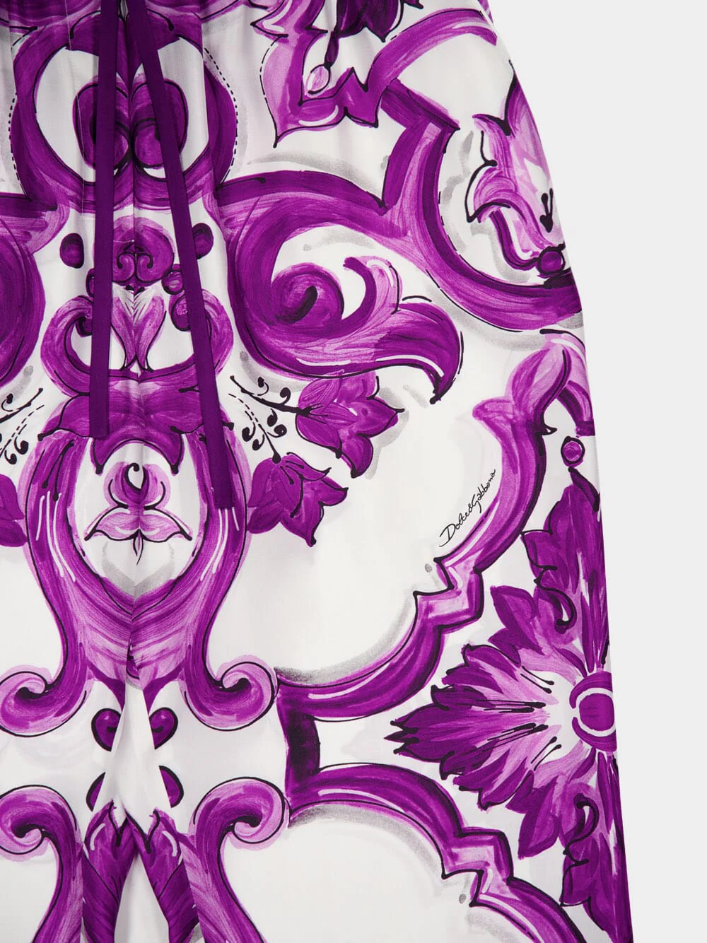 Majolica-Print Silk Wide-Leg Culottes - Image 4