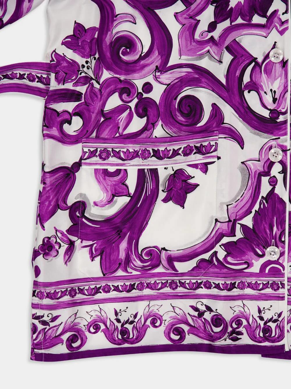 Majolica-Print Twill Shirt with Belt - Image 6