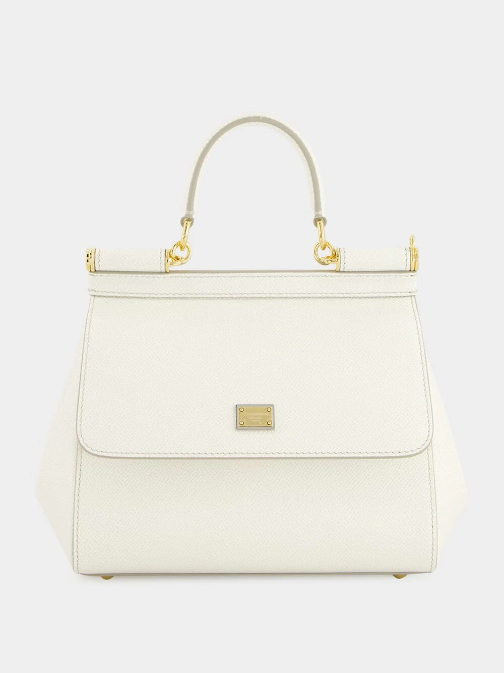 Medium White Sicily Handbag