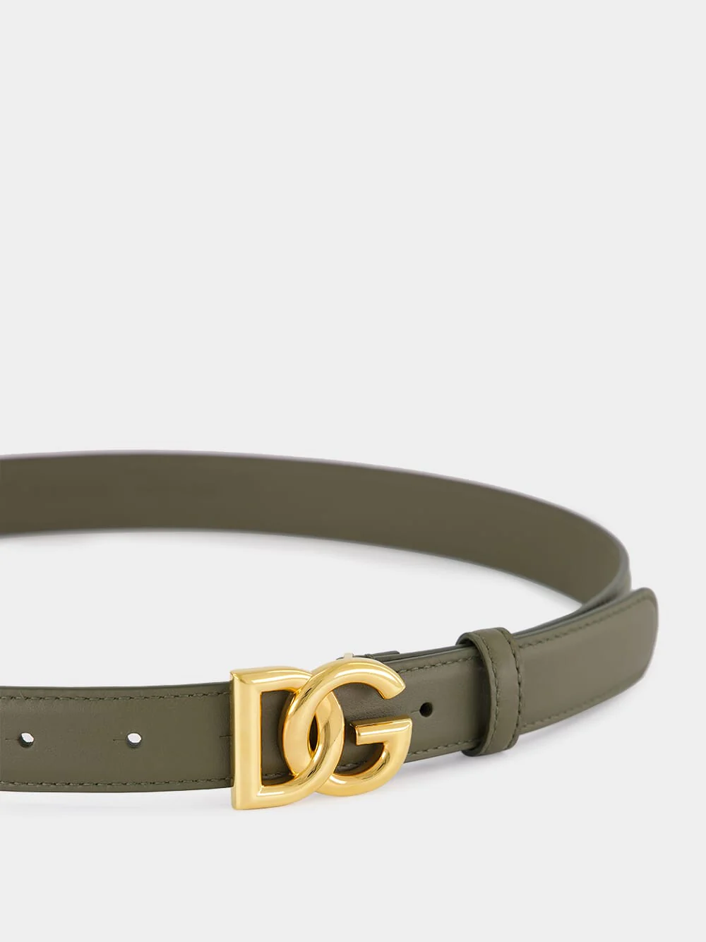 Military Green DG Logo Sunset Calfskin Belt - Image 3