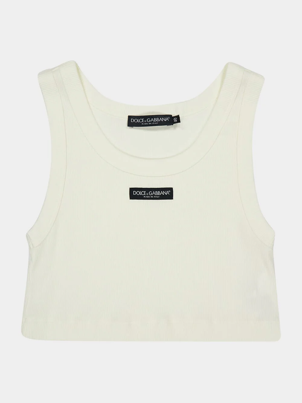 Natural White Cropped Tank Top - Image 3