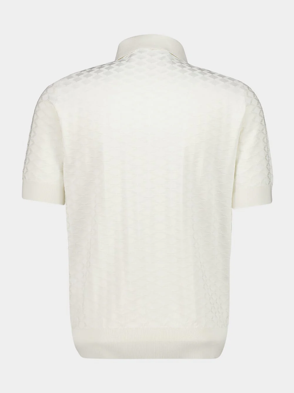 Natural White Short-Sleeve Polo Neck Jumper - Image 2