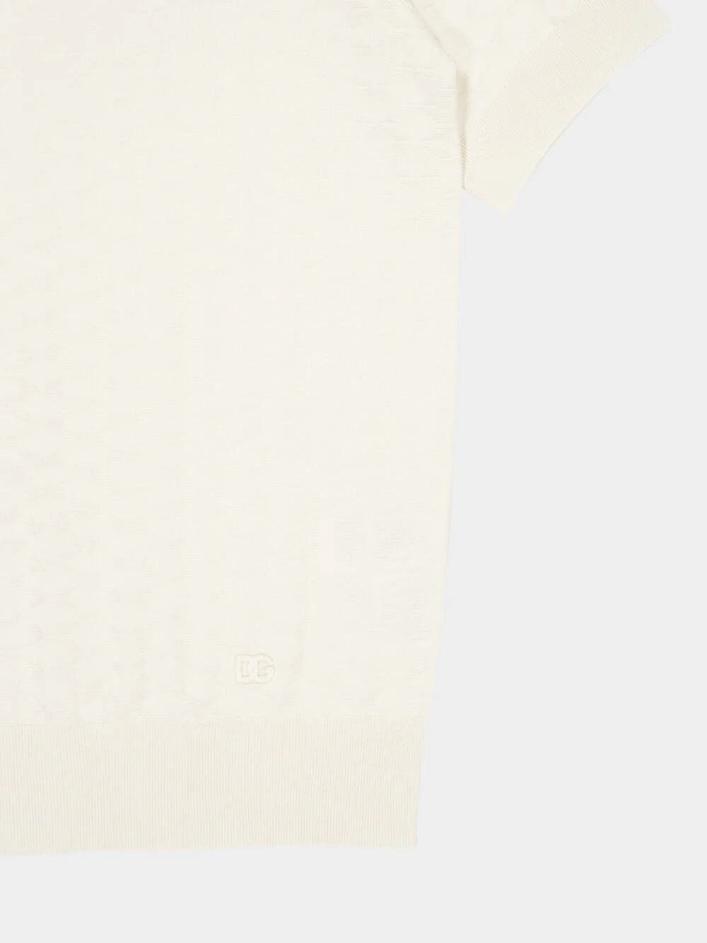 Natural White Short-Sleeve Polo Neck Jumper - Image 4