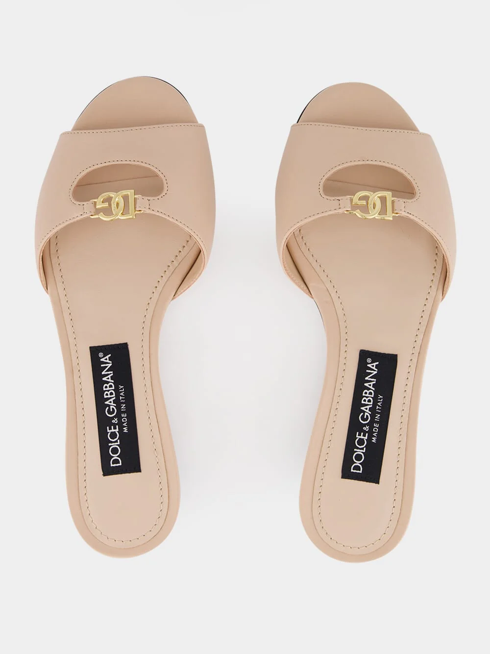 Nude Calf Leather Flat Slides - Image 4