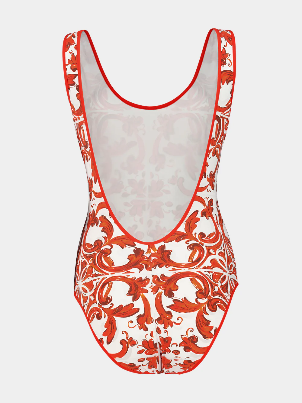 Orange Majolica Print One-Piece Swimsuit - Image 2