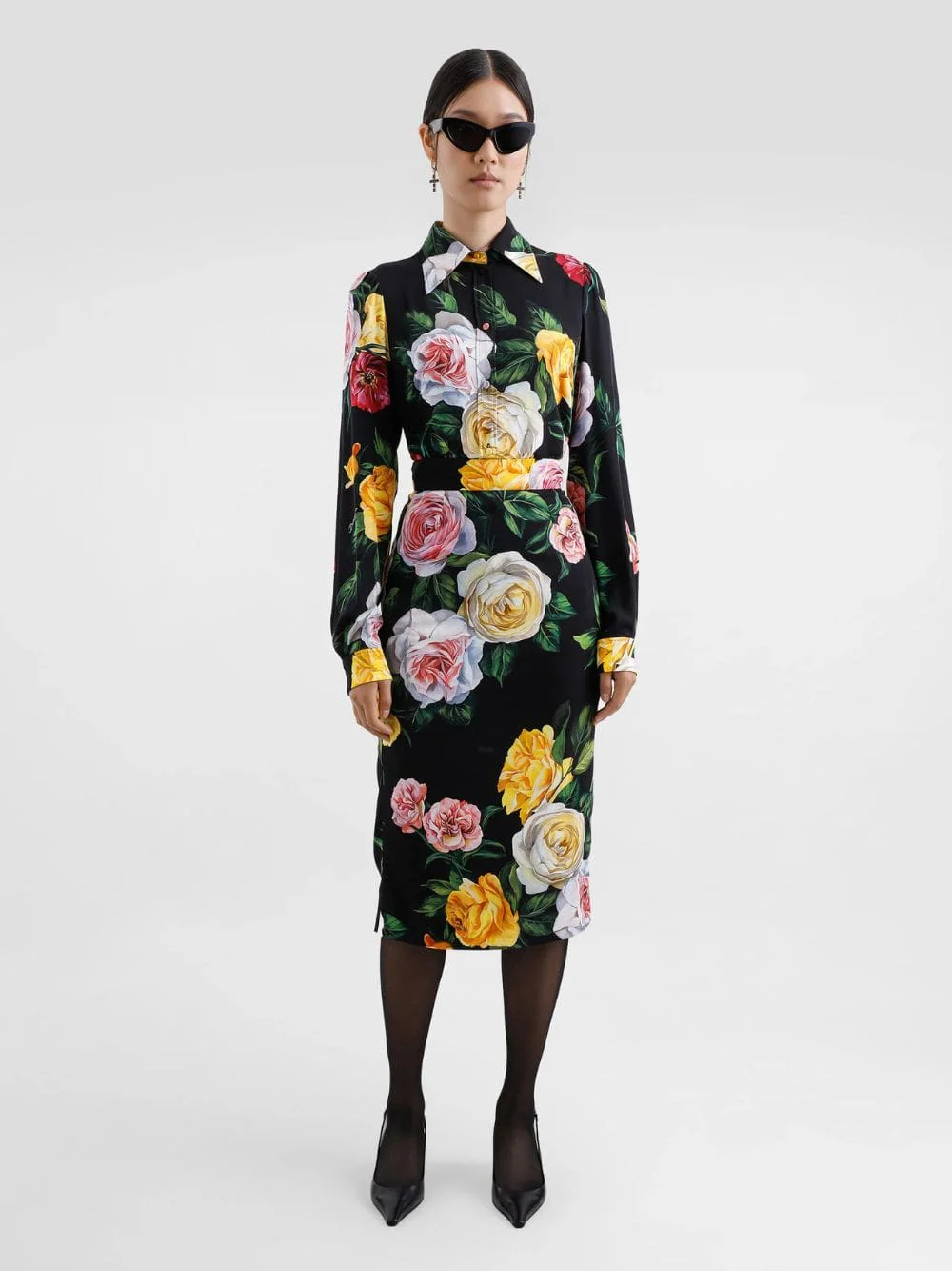 Peony and Rose-Print Charmeuse Skirt - Image 2