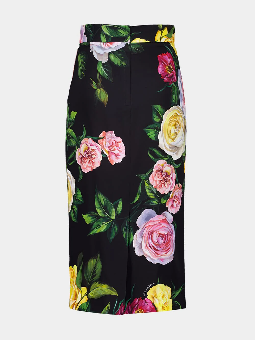 Peony and Rose-Print Charmeuse Skirt - Image 3