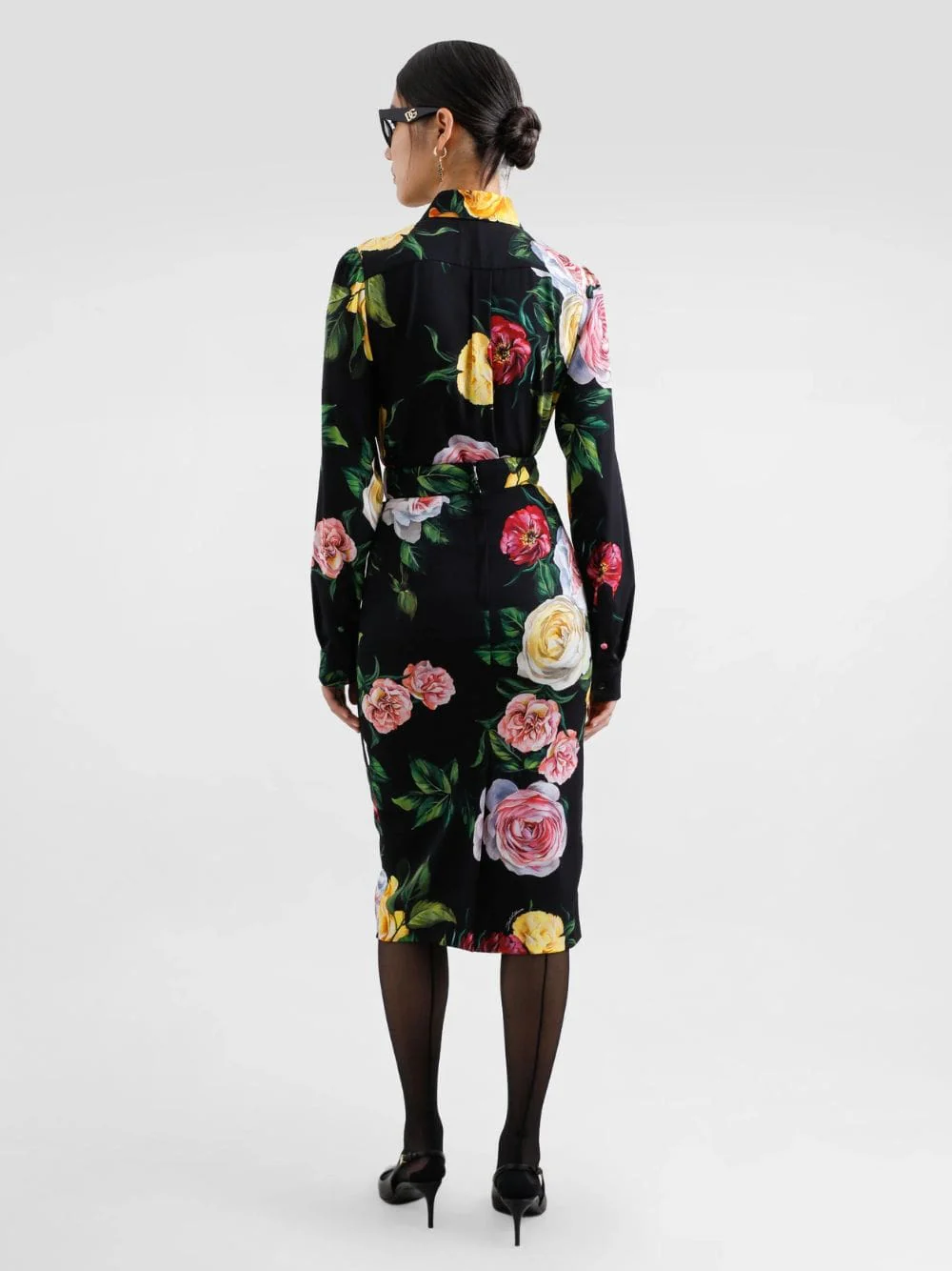Peony and Rose-Print Charmeuse Skirt - Image 4
