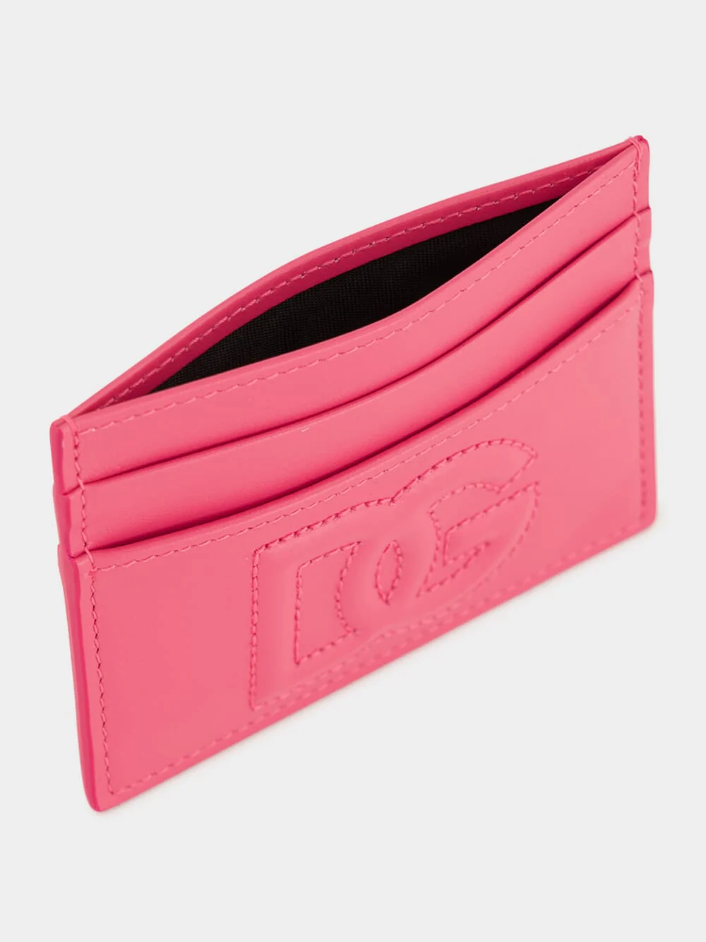 Pink Calfskin DG Logo Card Holder - Image 3