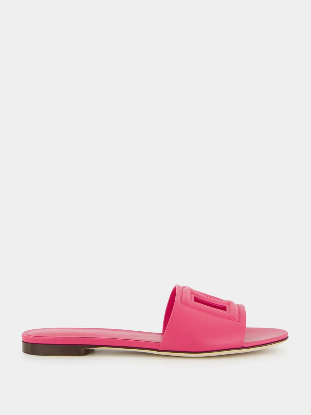 Pink DG Logo Calfskin Slides