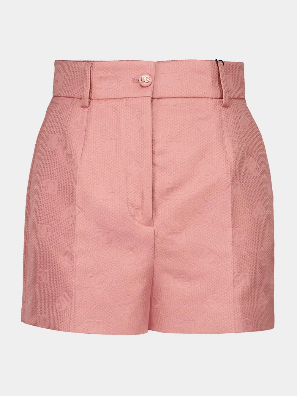 Pink Quilted Jacquard Shorts with DG Logo - Image 2