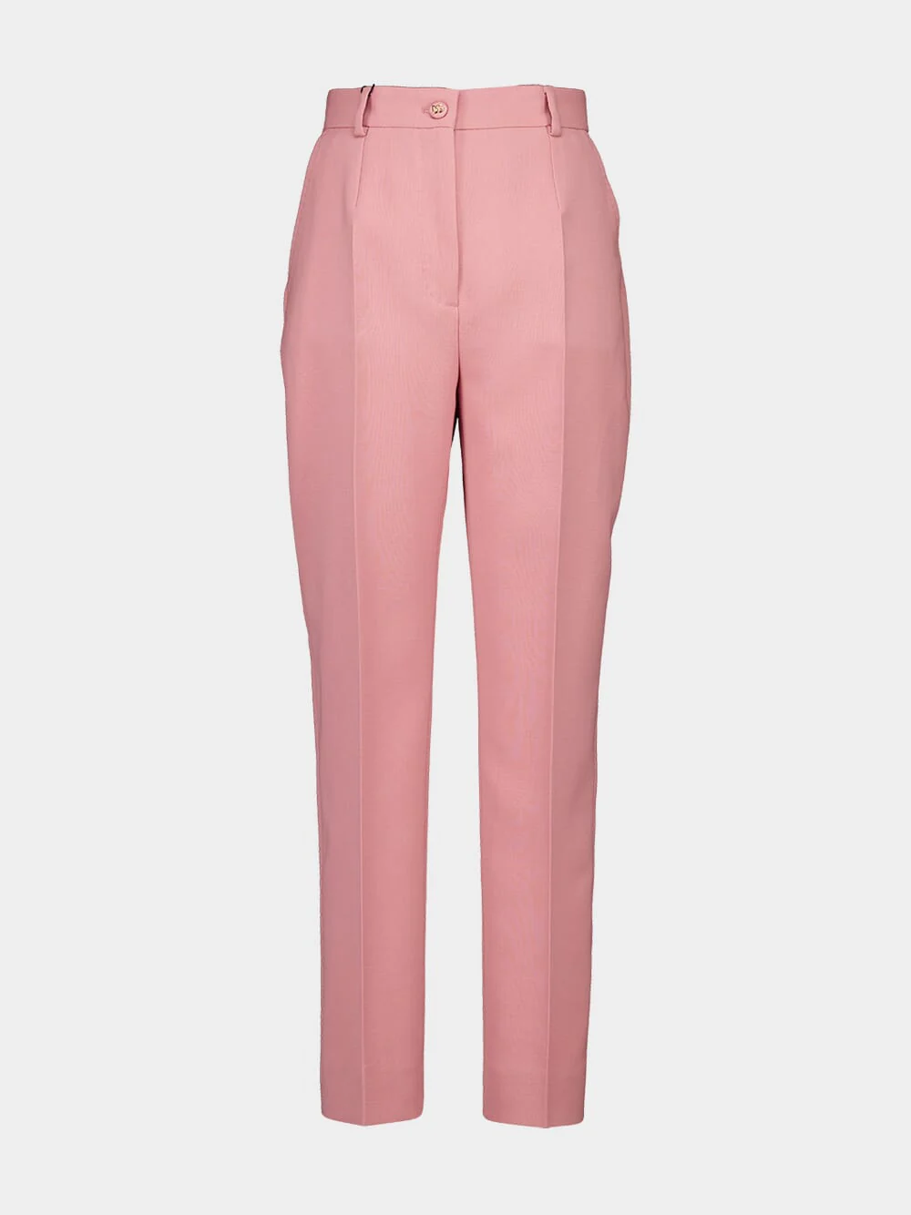 Pink Tailored Double Wool Crepe Pants