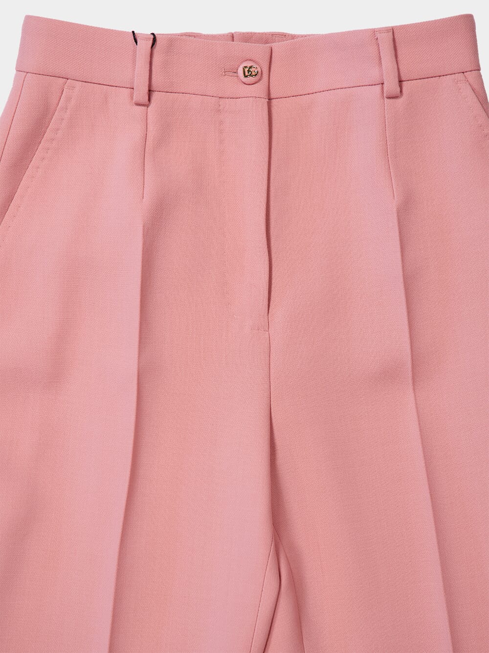 Pink Tailored Double Wool Crepe Pants - Image 3