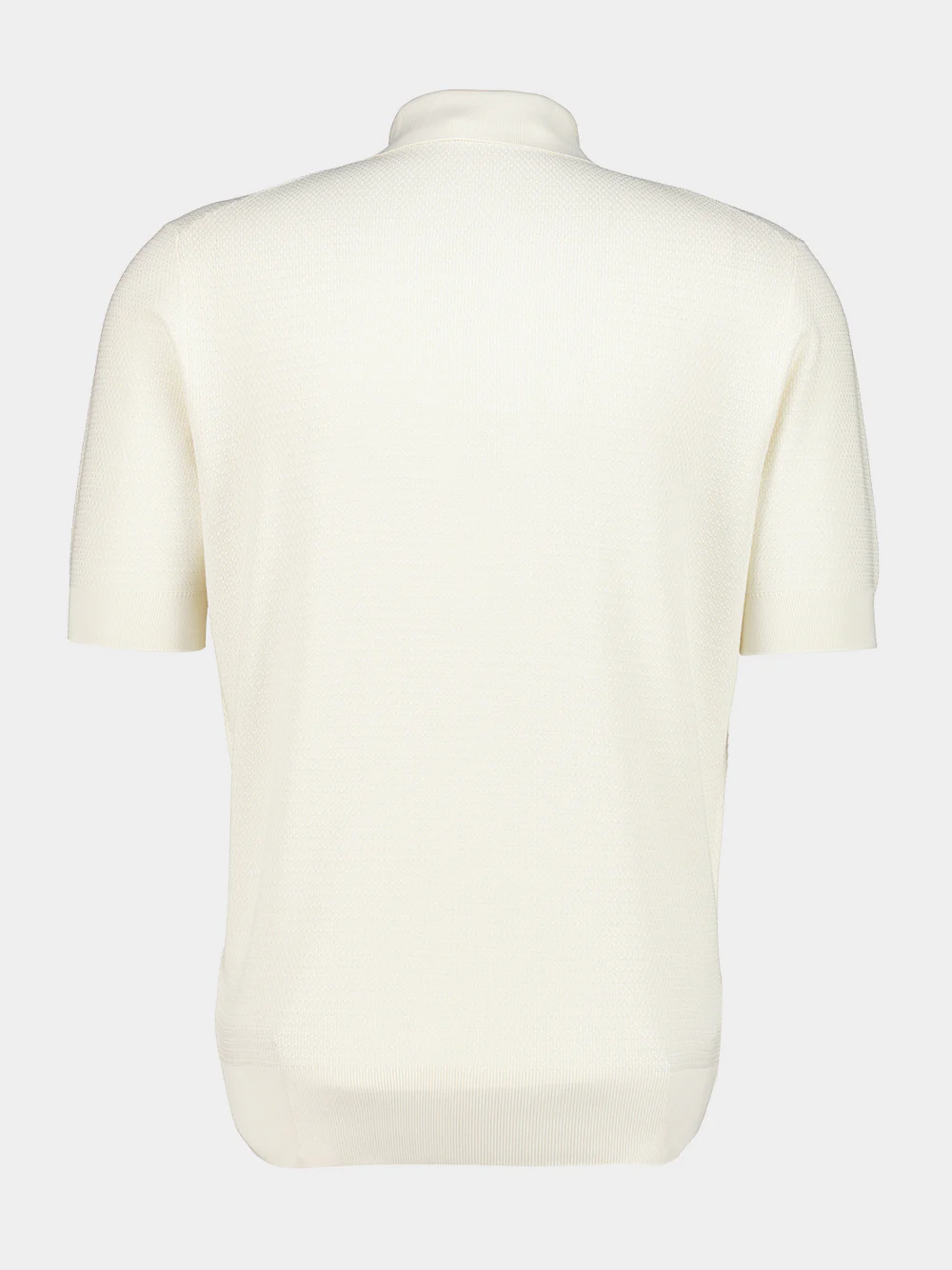 Natural White Silk Polo Shirt - Image 2