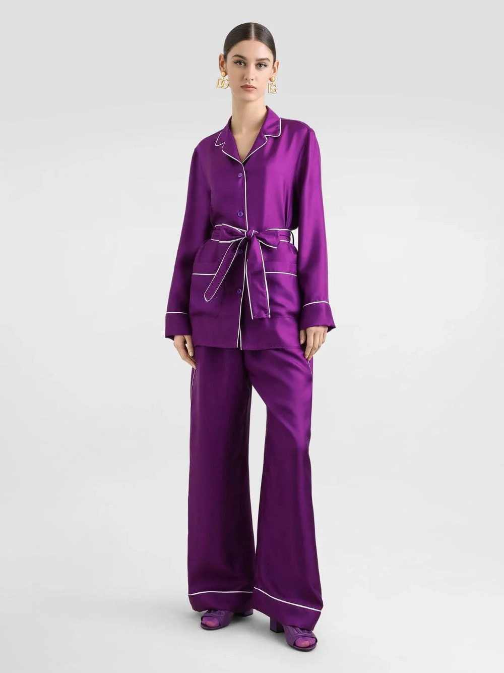 Purple Silk Twill Vanity Pants - Image 2