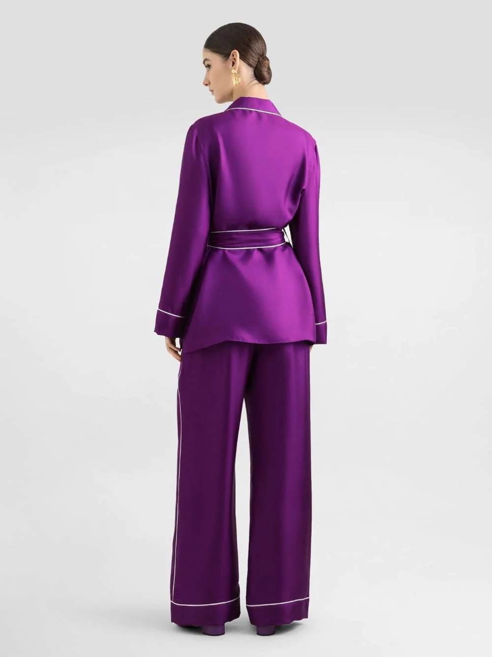 Purple Silk Twill Vanity Pants - Image 4