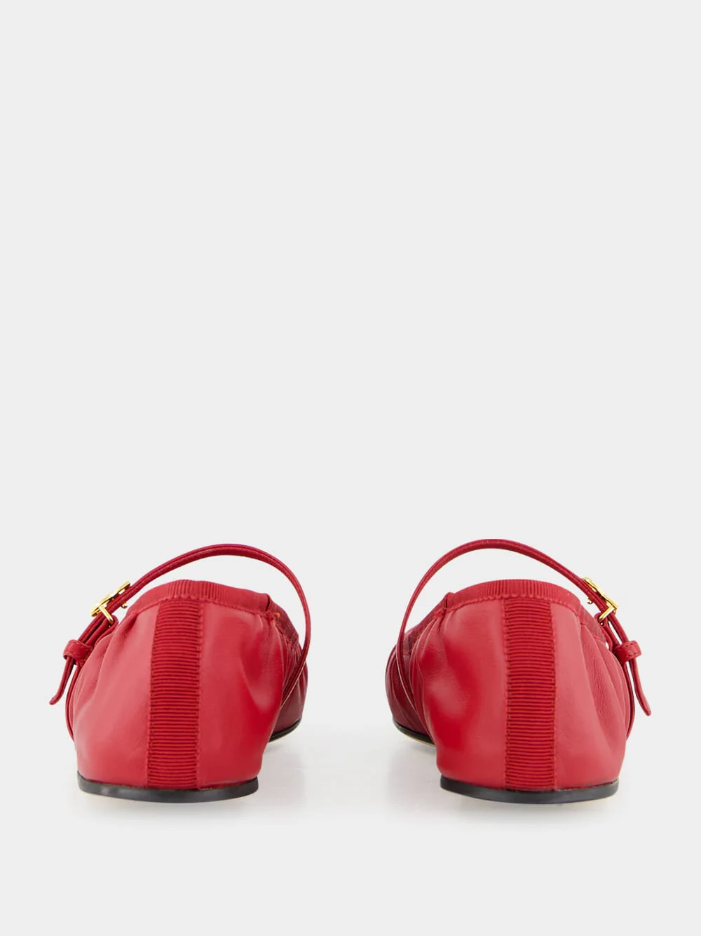 Red Nappa Leather Ballet Flats - Image 5