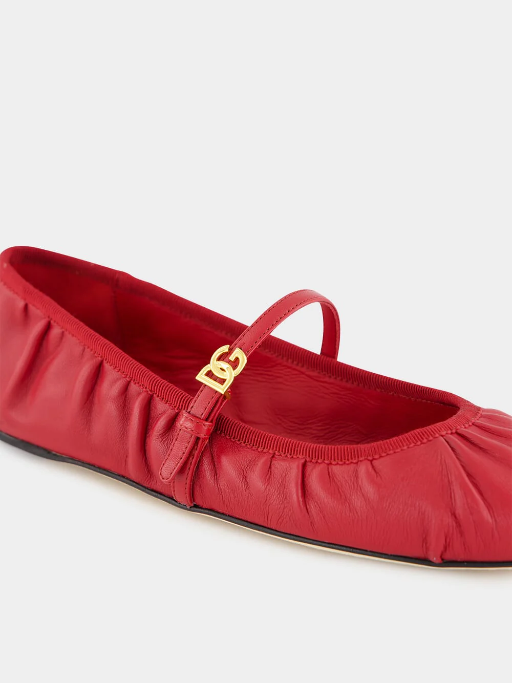 Red Nappa Leather Ballet Flats - Image 6