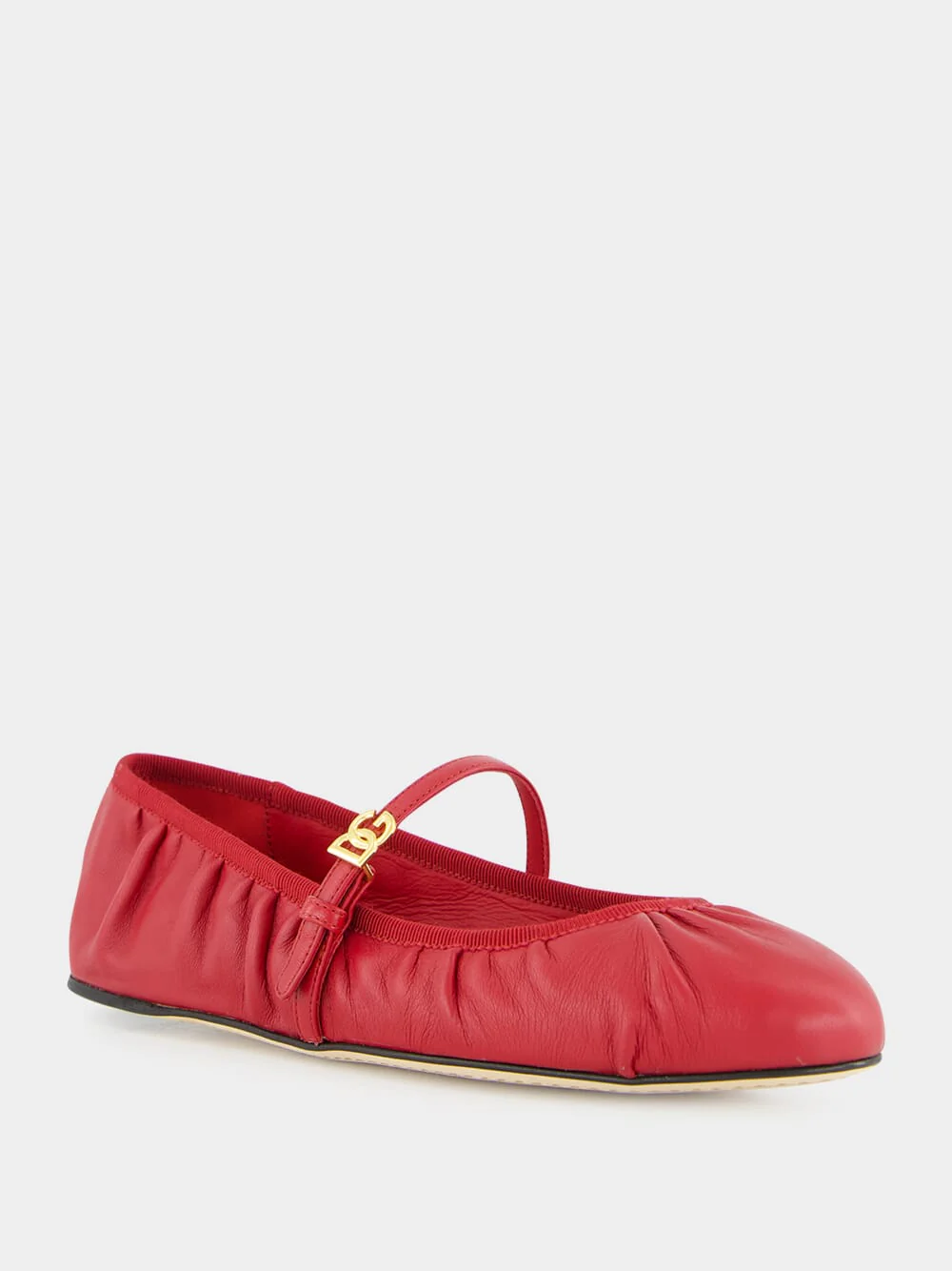 Red Nappa Leather Ballet Flats - Image 8
