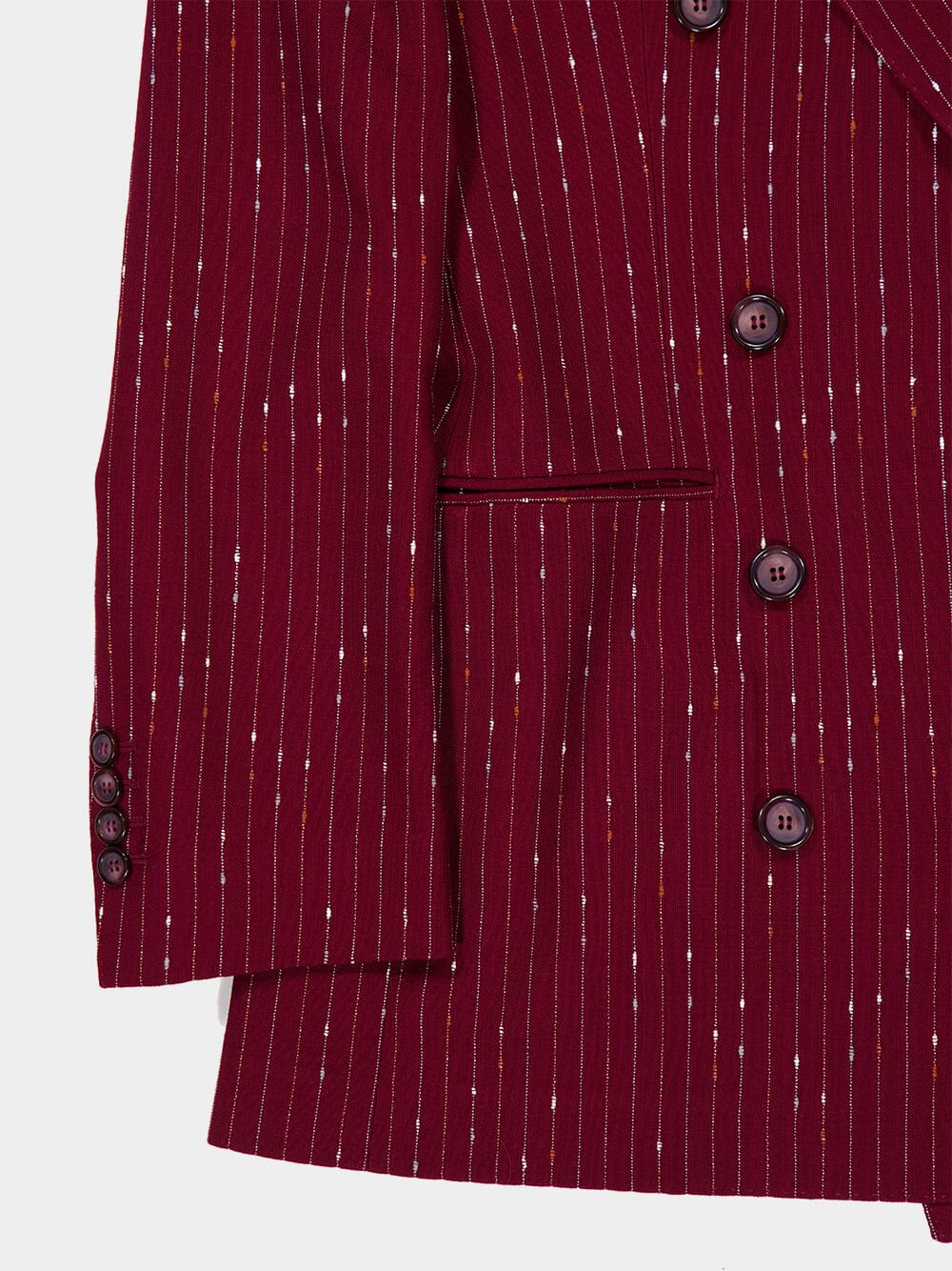 Red Pinstriped Double-Breasted Jacket - Image 6