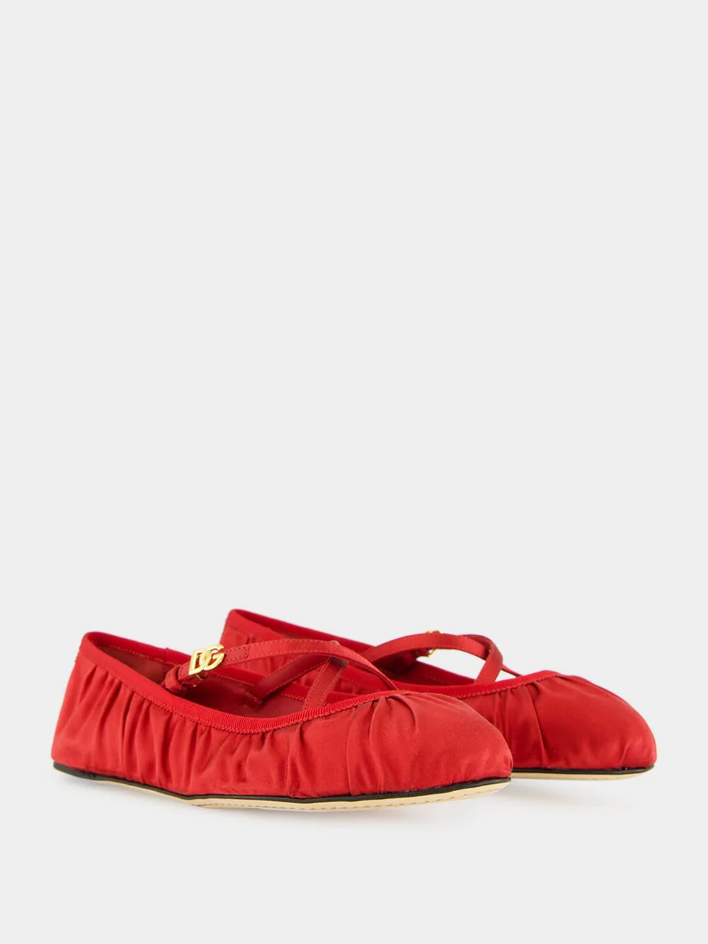 Red Satin Vally Ballet Flats - Image 3